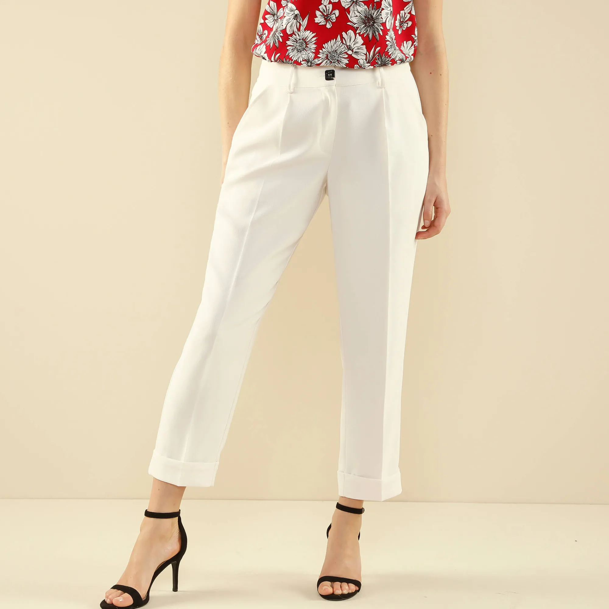 Broek|Jurk<Blancheporte Soepele, nauwsluitende 7/8-broek ecru