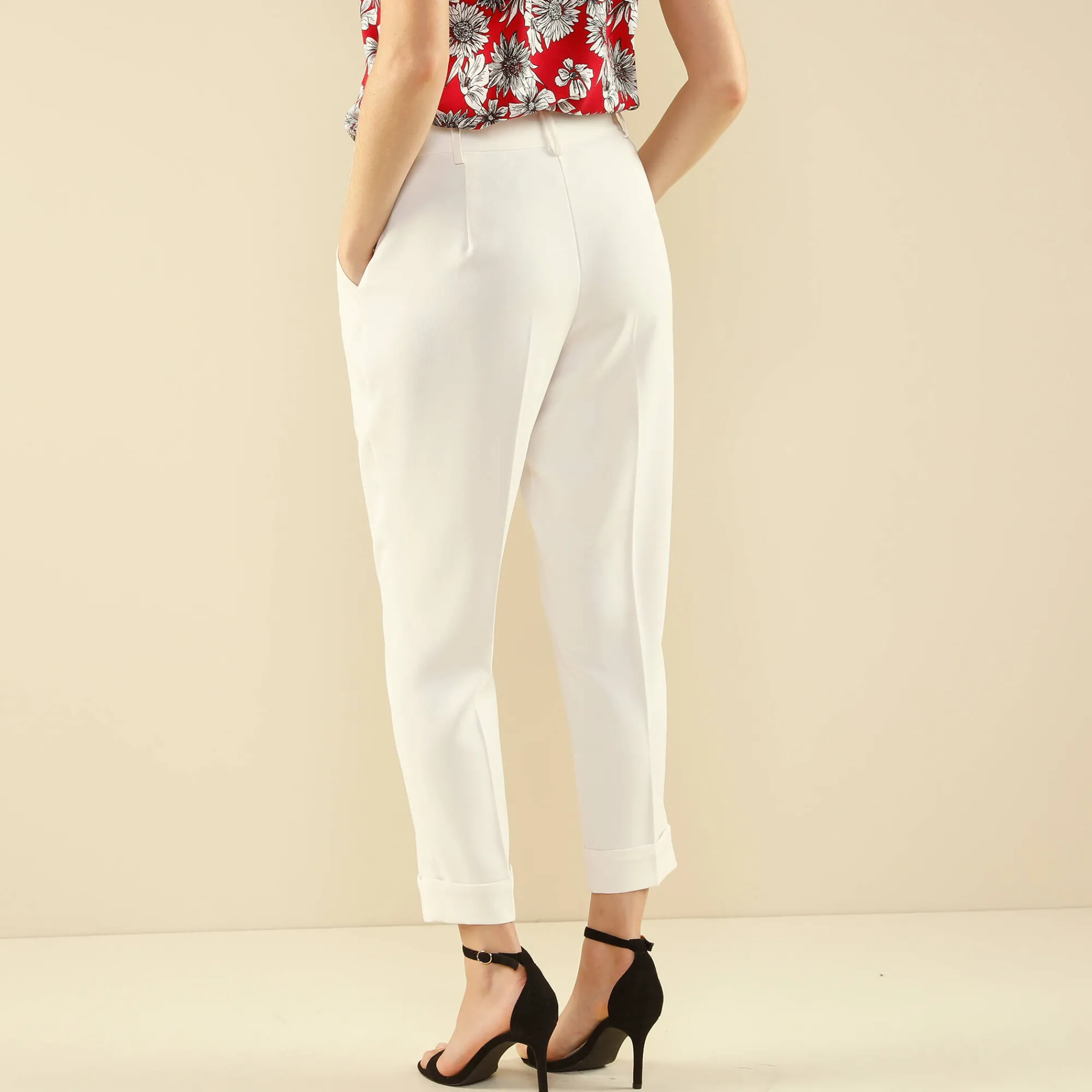 Broek|Jurk<Blancheporte Soepele, nauwsluitende 7/8-broek ecru