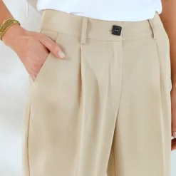 Broek<Blancheporte Soepele, nauwsluitende 7/8-broek beige