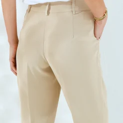 Broek<Blancheporte Soepele, nauwsluitende 7/8-broek beige