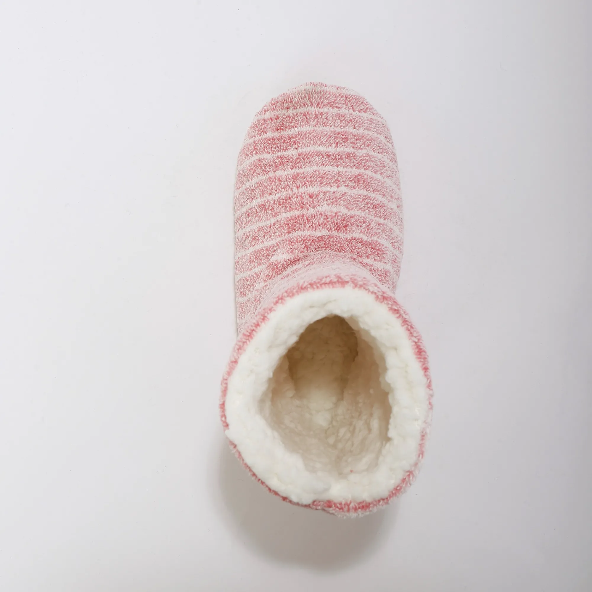 Sloffen|Sloffen<Blancheporte Soepele pantoffellaarsjes gevoerd met imitatiebont - gestreept roze