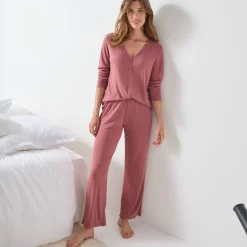 Pyjama<Blancheporte Soepele pyjama in textuurtricot rozenhout