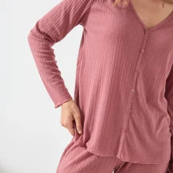 Pyjama<Blancheporte Soepele pyjama in textuurtricot rozenhout