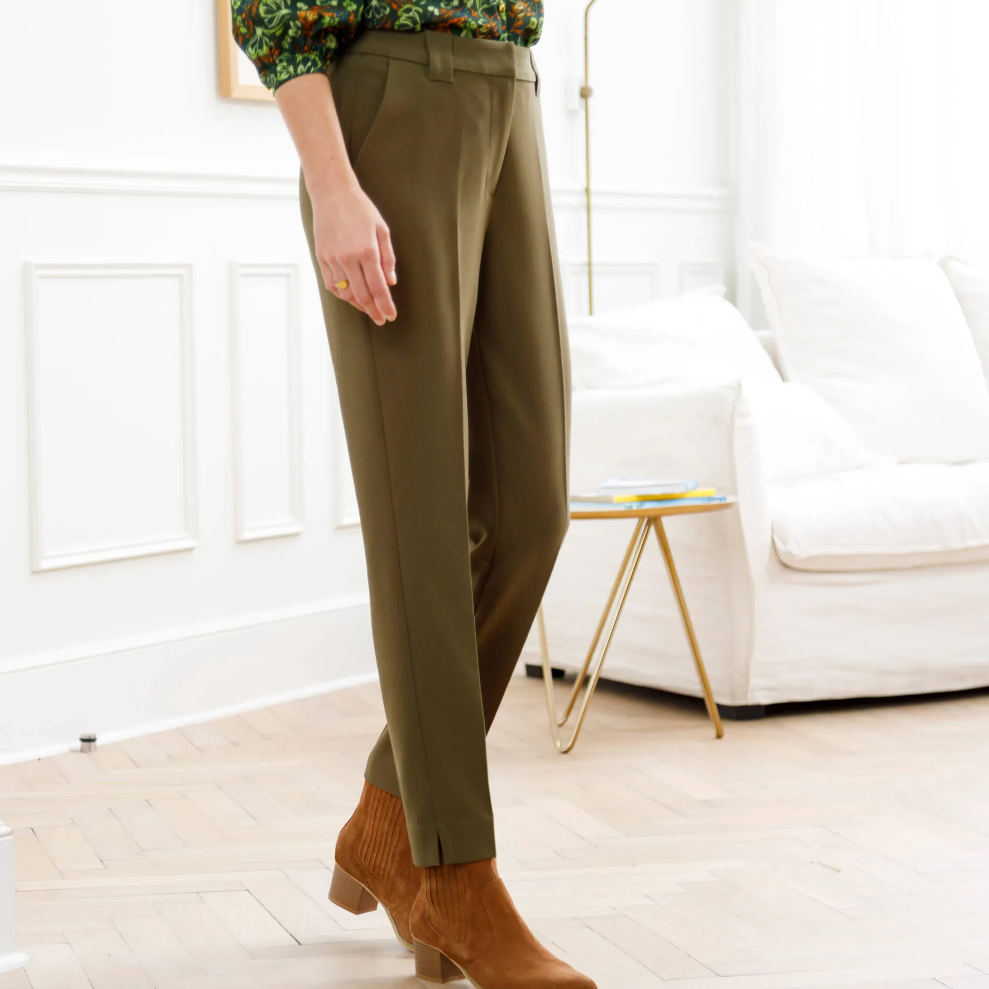 Broek<Blancheporte Soepele slimbroek kaki