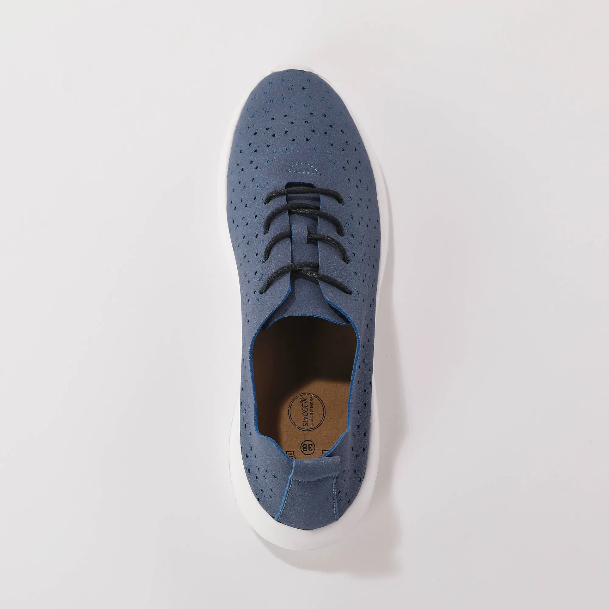 Baskets En Sneakers|Schoenen<Blancheporte Soepele sneakers met ajour jeansblauw