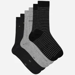 Ondergoed<Dim Sokken 'Coton Style' - set van 3 paar grijs + antraciet + zwart