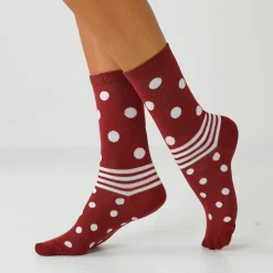 Panty’s, Kniekousen En Sokken<Blancheporte Sokken, effen en met bolletjes - set van 4 paar bordeaux / roze