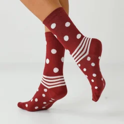 Panty’s, Kniekousen En Sokken<Blancheporte Sokken, effen en met bolletjes - set van 4 paar bordeaux / roze