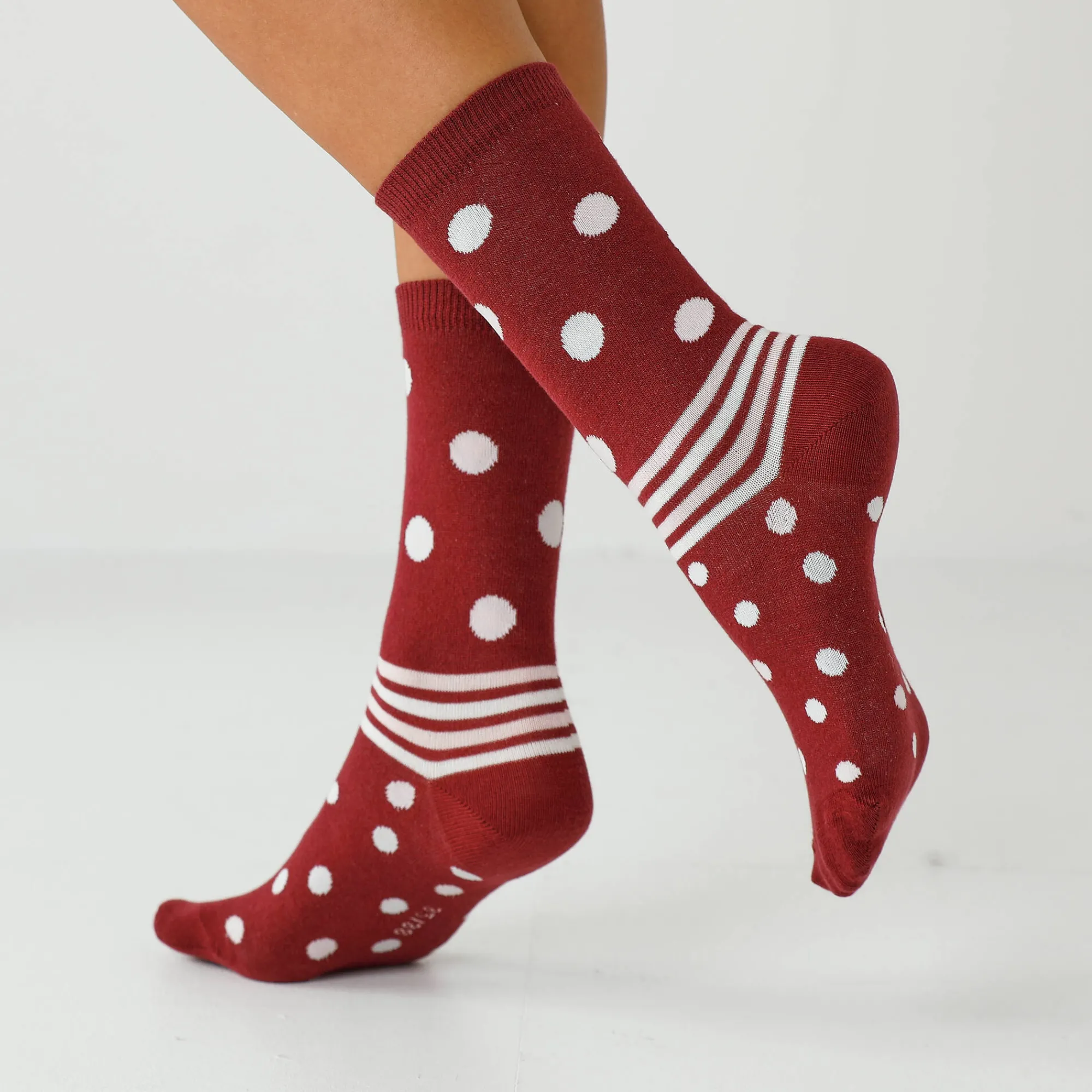 Panty’s, Kniekousen En Sokken<Blancheporte Sokken, effen en met bolletjes - set van 4 paar bordeaux / roze