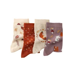 Panty’s, Kniekousen En Sokken<Blancheporte Sokken met bosmotief - set van 4 paar karamel / paars
