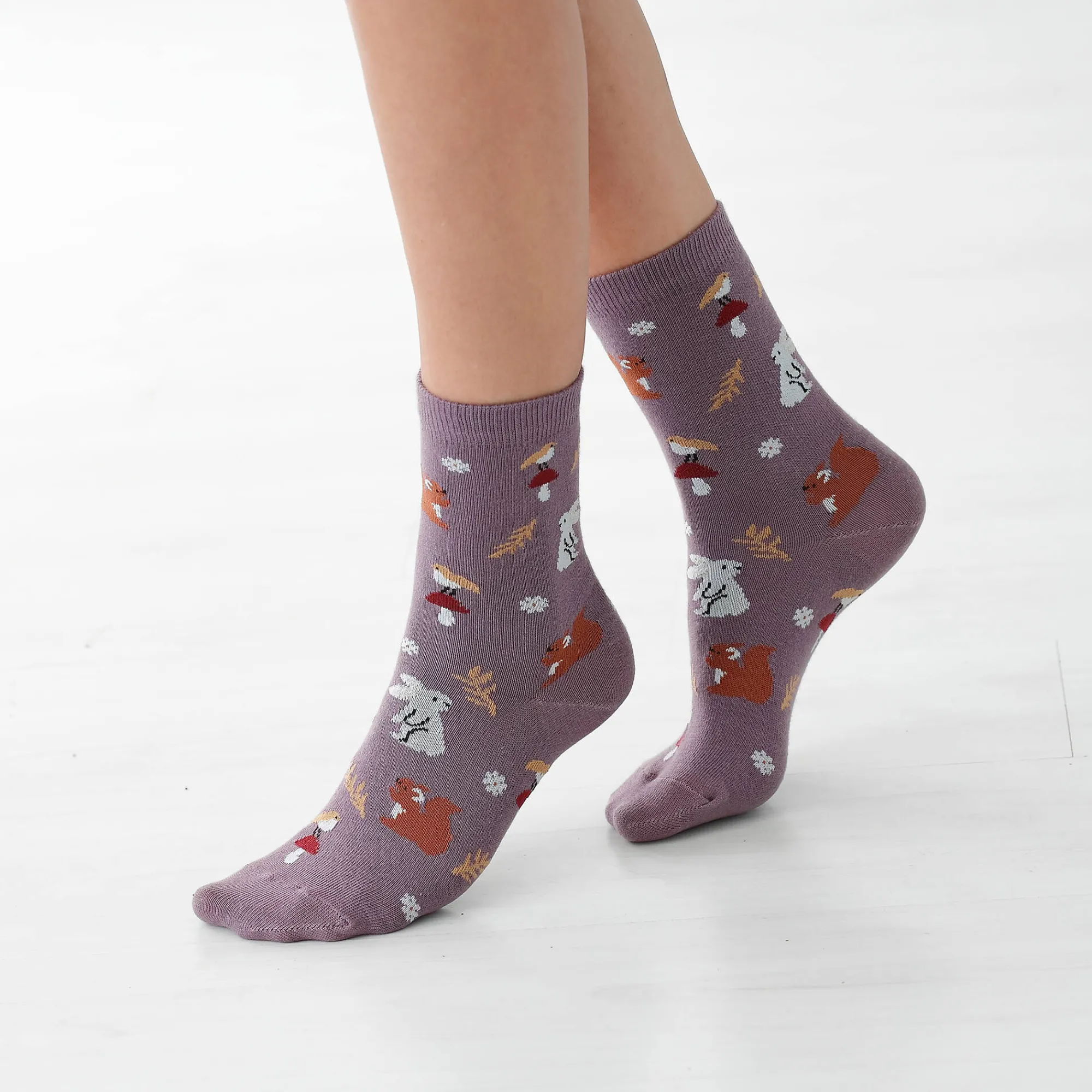 Panty’s, Kniekousen En Sokken<Blancheporte Sokken met bosmotief - set van 4 paar karamel / paars