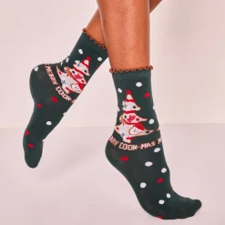 Panty’s, Kniekousen En Sokken<Blancheporte Sokken met kerstprint - set van 3 paar groen / karamel