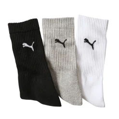 Ondergoed<Puma Sokken Crew - set van 3 paar grijs + wit + zwart