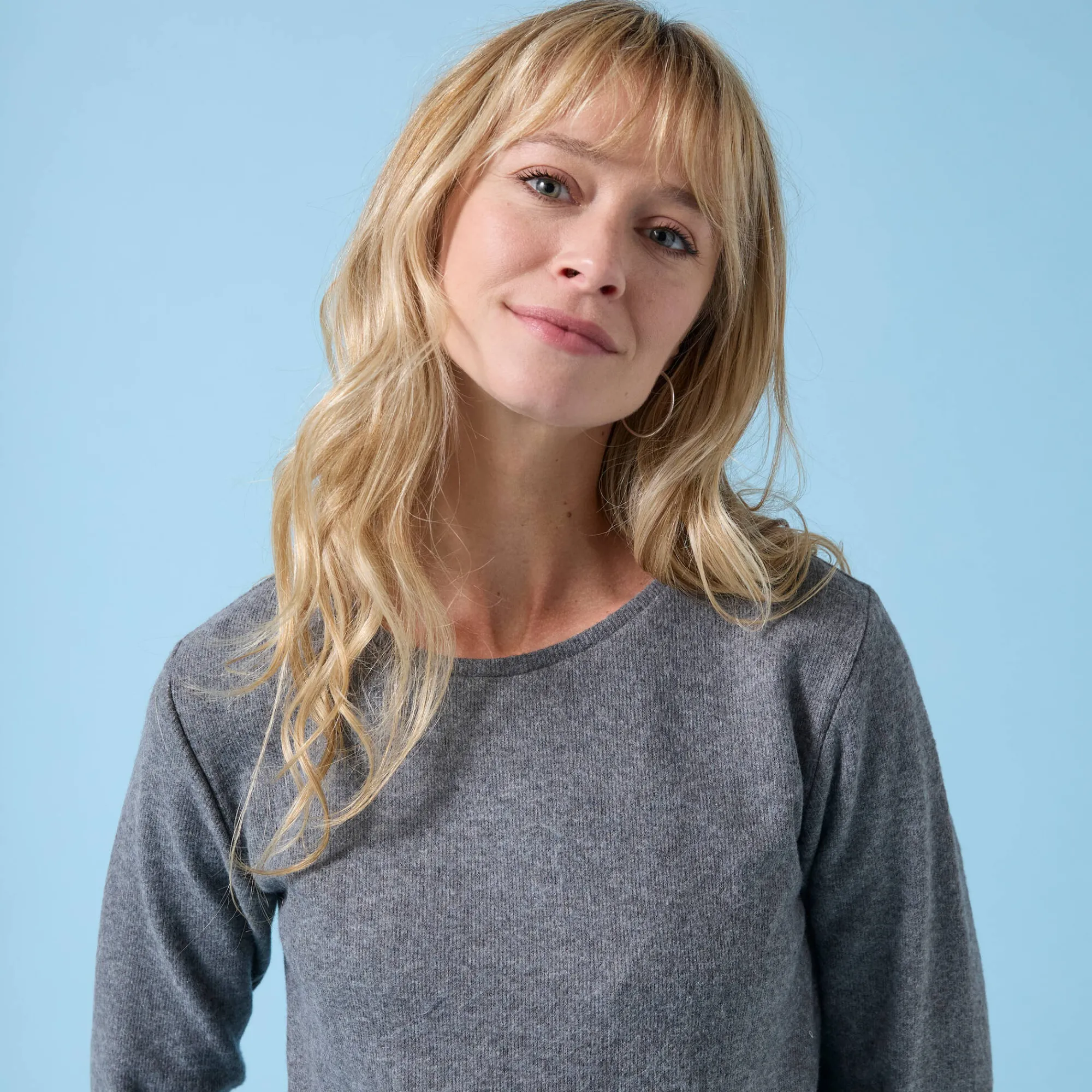 T-Shirt En Topje<Blancheporte Speciaal T-shirt voor kleine meisjes, ronde hals, geribbeld chiné antraciet