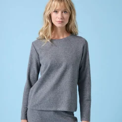 T-Shirt En Topje<Blancheporte Speciaal T-shirt voor kleine meisjes, ronde hals, geribbeld chiné antraciet