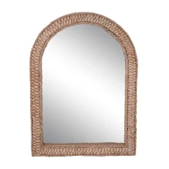 Decoratieartikel<Blancheporte Spiegel in boogvorm - lijst in koord naturel