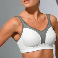 Beha<Blancheporte Sportbeha - zonder beugels wit / grijs