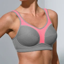 Beha<Blancheporte Sportbeha - zonder beugels grijs / roze