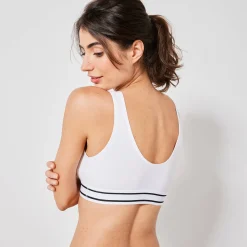 Beha<Blancheporte Sportbehatopje zonder beugels - set van 2 wit + zwart