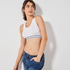 Beha<Blancheporte Sportbehatopje zonder beugels - set van 2 wit + zwart