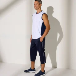Broek<Blancheporte Sportbroek in 7/8-model, microvezel met geruwde binnenkant marine