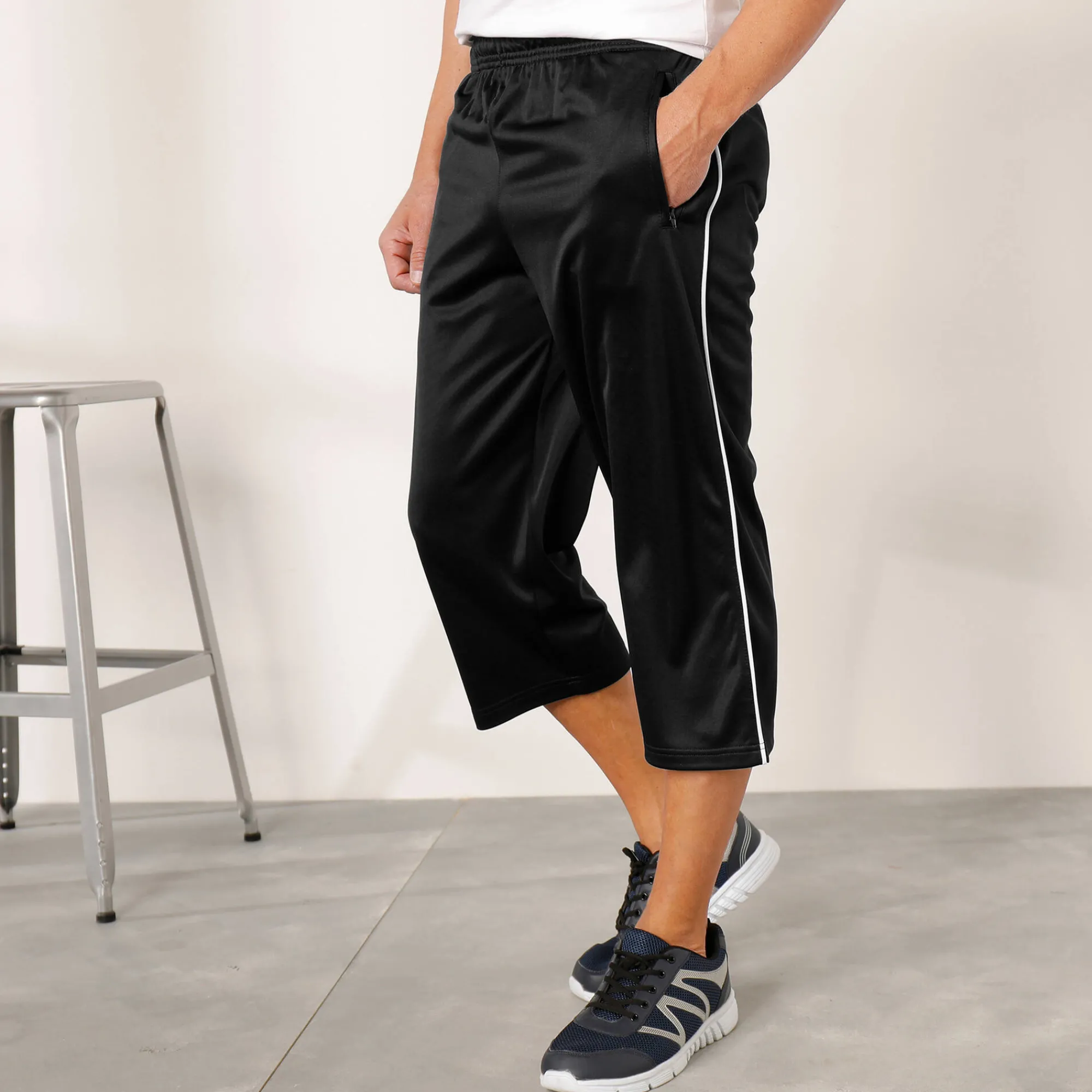 Broek<Blancheporte Sportbroek in 7/8-model, microvezel met geruwde binnenkant zwart