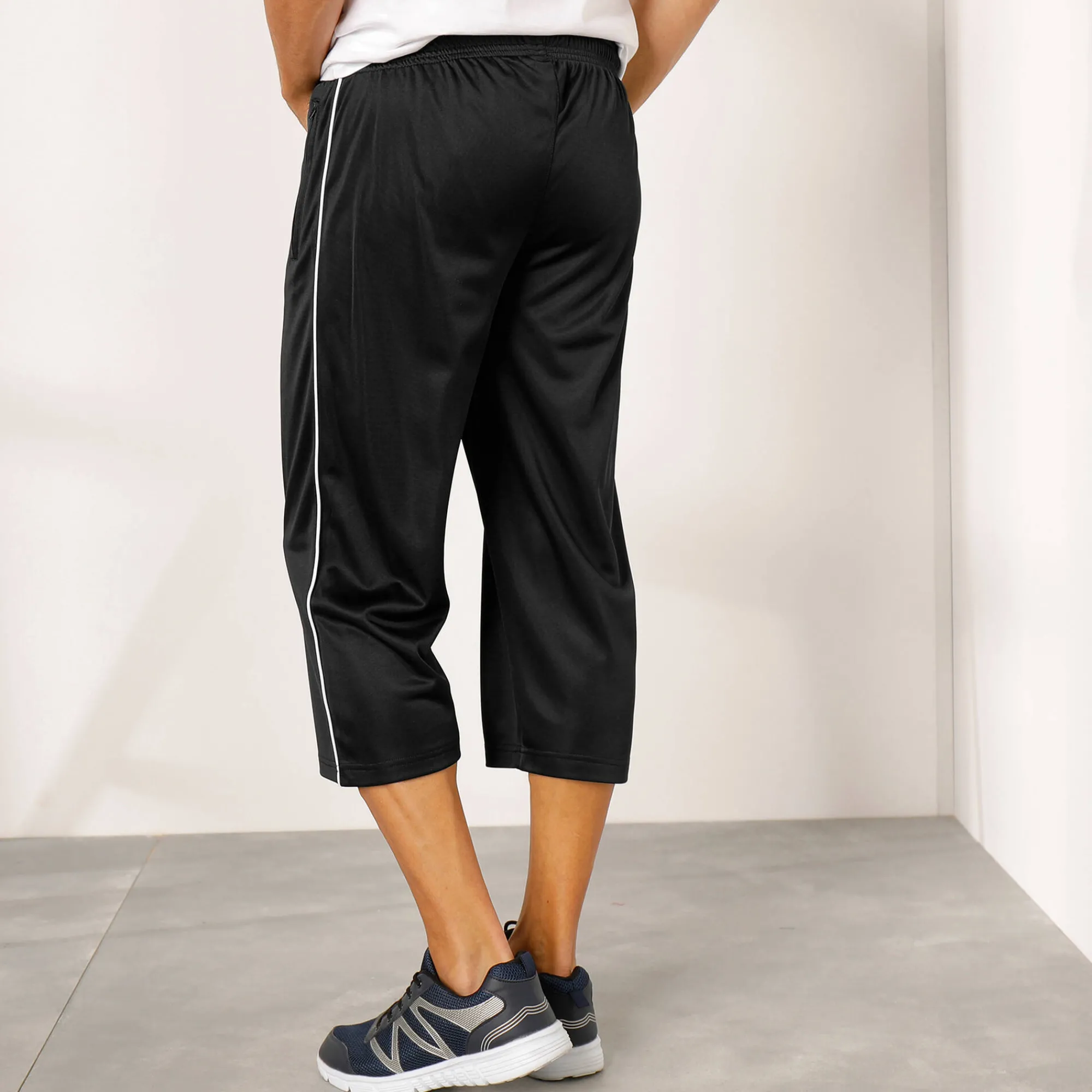 Broek<Blancheporte Sportbroek in 7/8-model, microvezel met geruwde binnenkant zwart