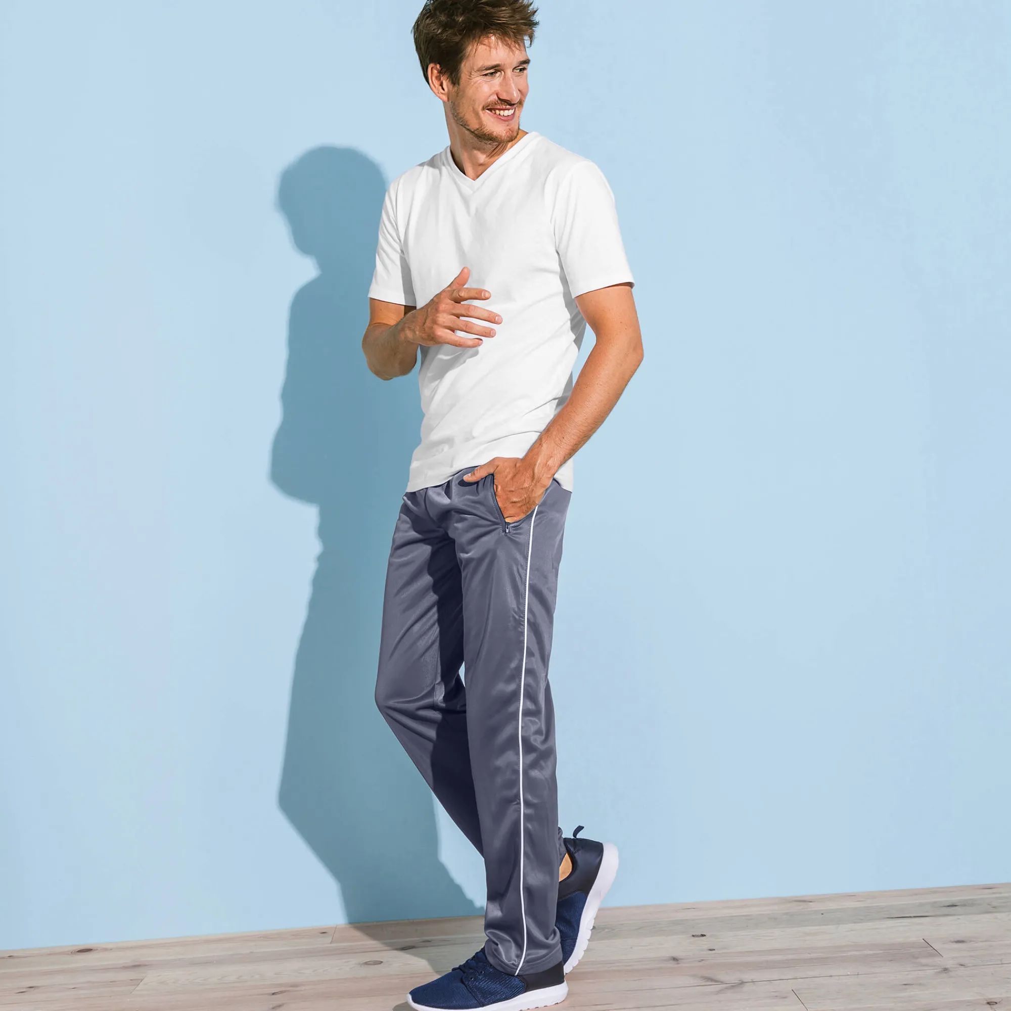 Broek<Blancheporte Sportieve broek met geruwde binnenkant grijs