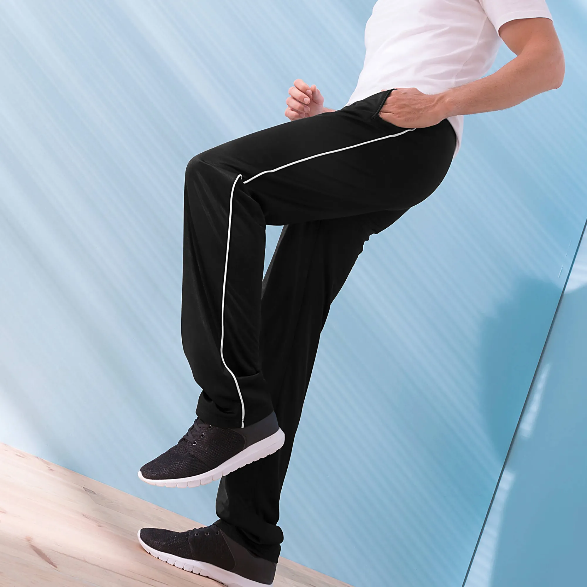 Broek<Blancheporte Sportieve broek met geruwde binnenkant zwart