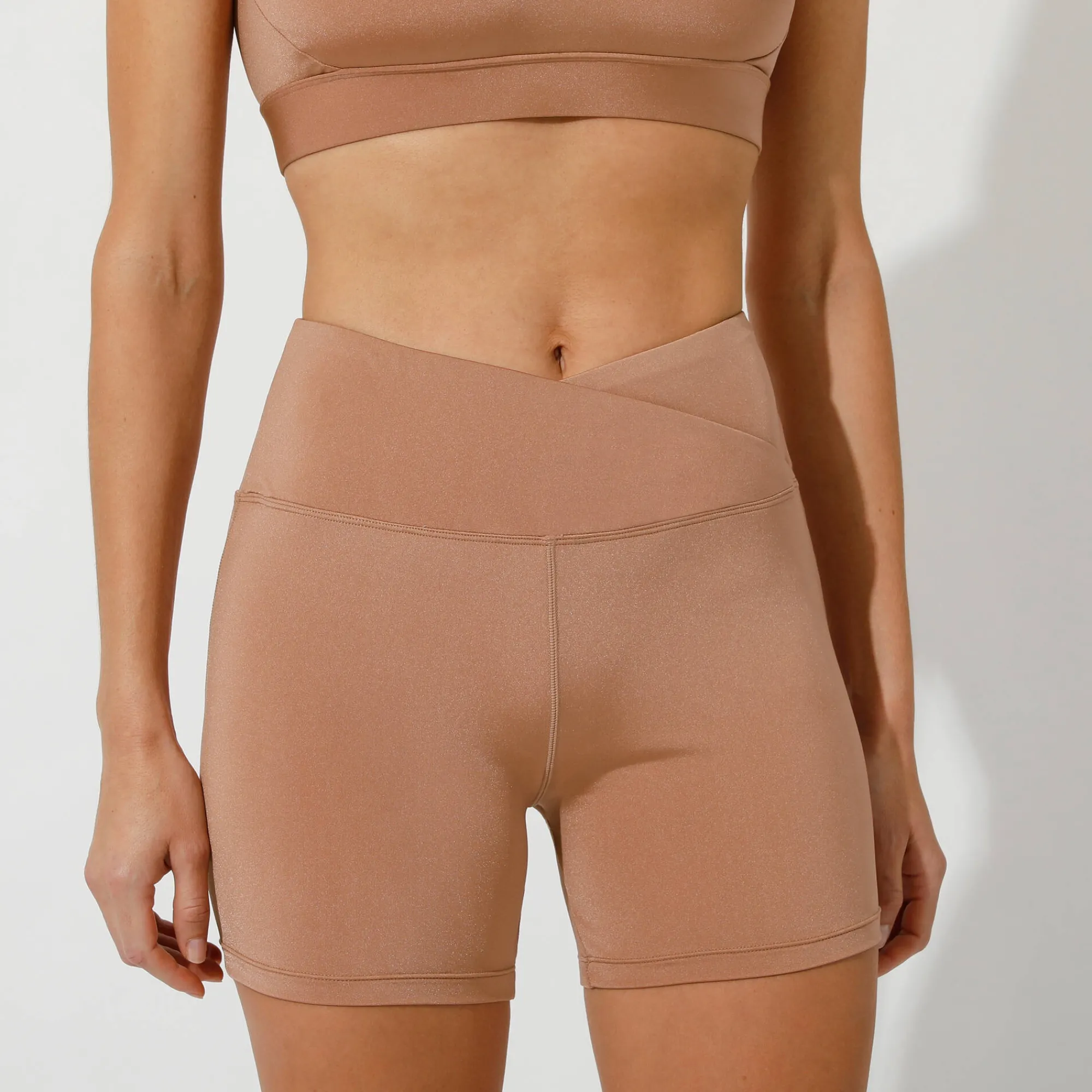 Slip En Shorty<Blancheporte Sportshort voor gelifte bips in microvezel marron glacé