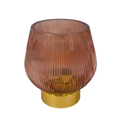Decoratieartikel<Blancheporte Staande ledlamp in gekleurd glas parmaroze