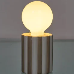 Decoratieartikel<Blancheporte Staande ledlamp in keramiek taupe / wit