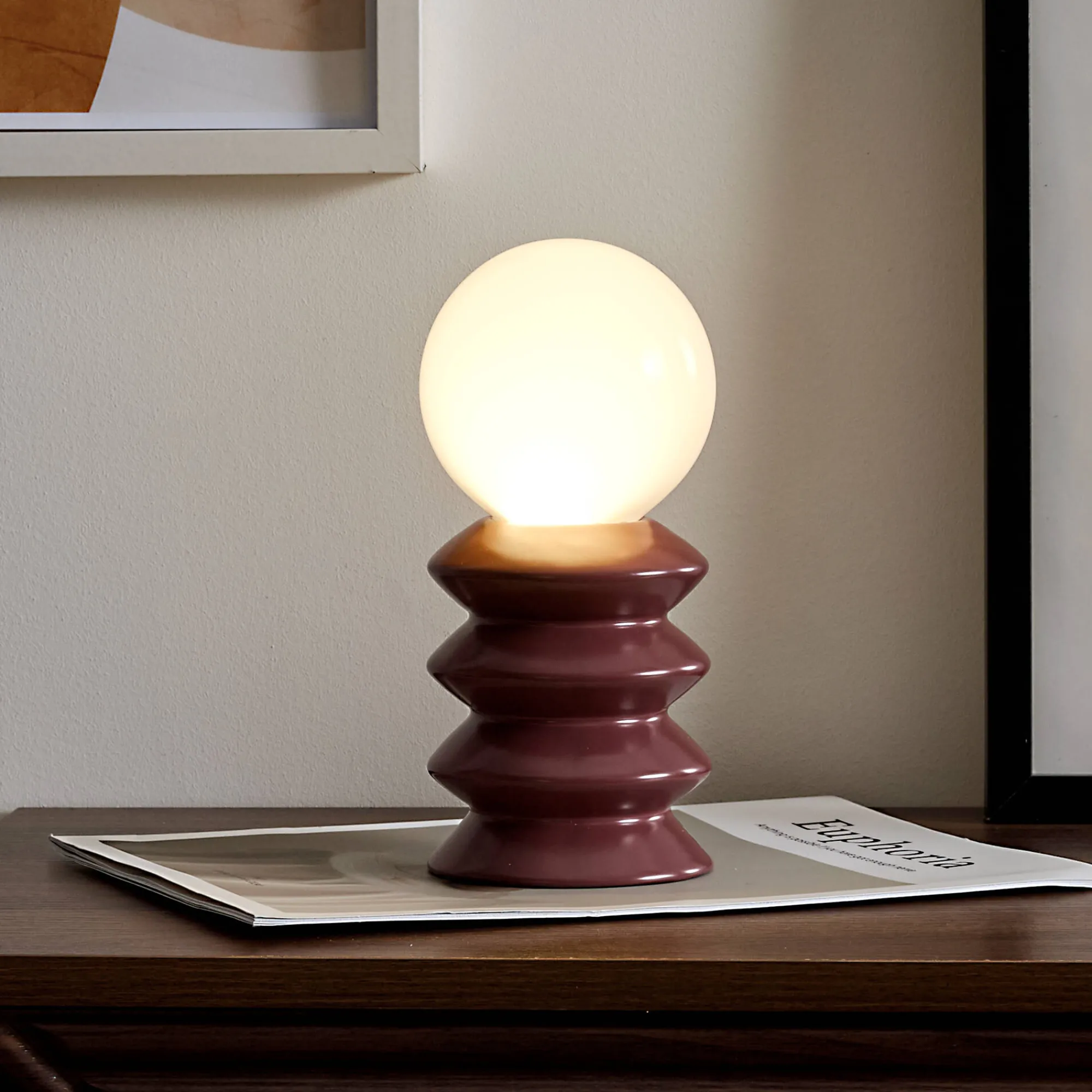 Decoratieartikel<Blancheporte Staande ledlamp op batterijen, in keramiek terracotta
