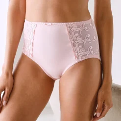 Slip En Shorty<Confidence Lingerie Step-in broekje in microvezel en geborduurde tule Sienne - set van 2 wit + poeder