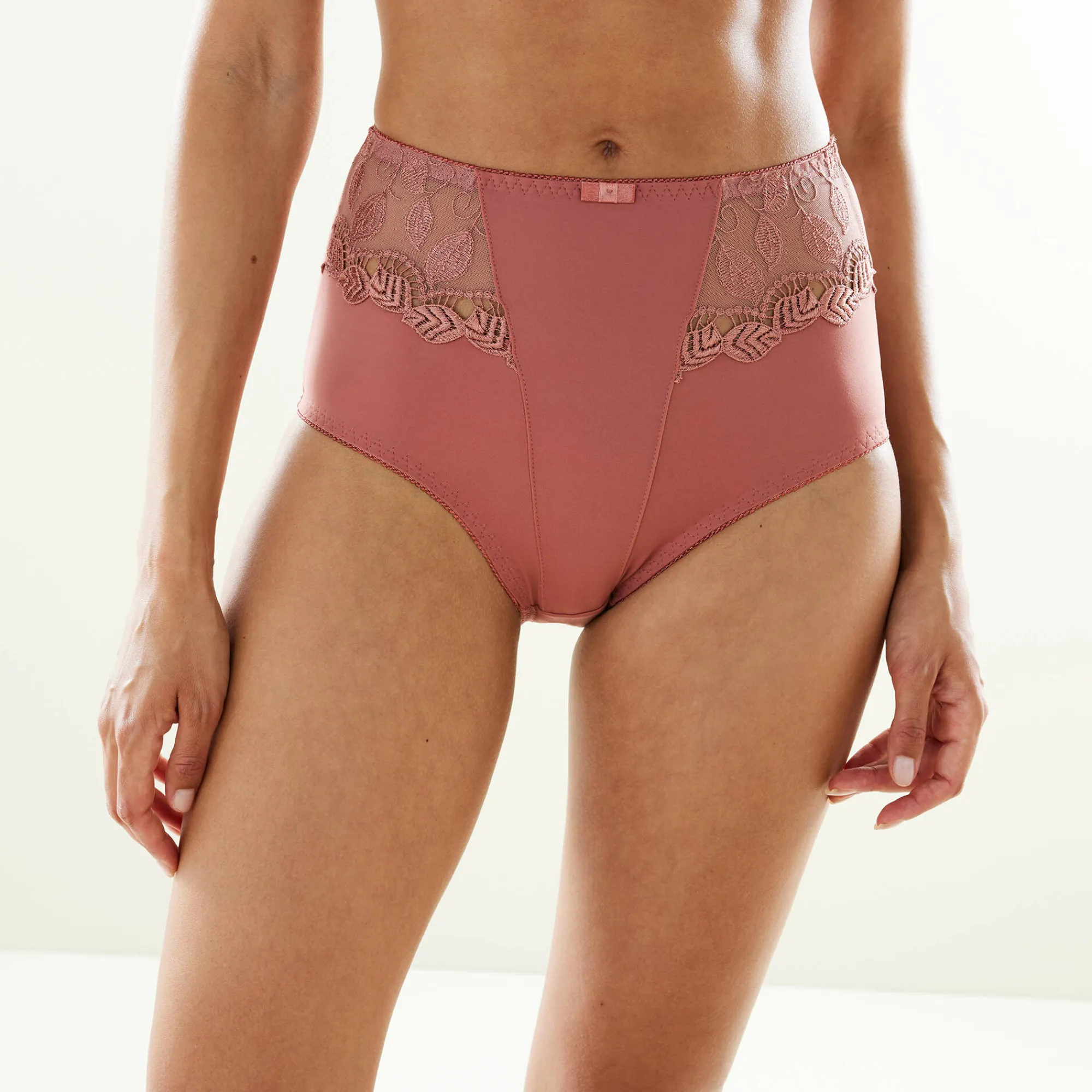 Slip En Shorty<Confidence Lingerie Step-in broekje in microvezel en guipure Rima - set van 2 granaatrood