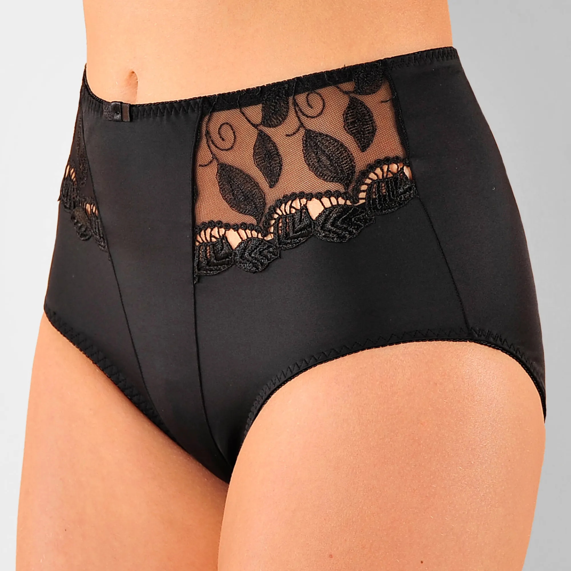 Slip En Shorty<Confidence Lingerie Step-in broekje in microvezel en guipure Rima - set van 2 zwart