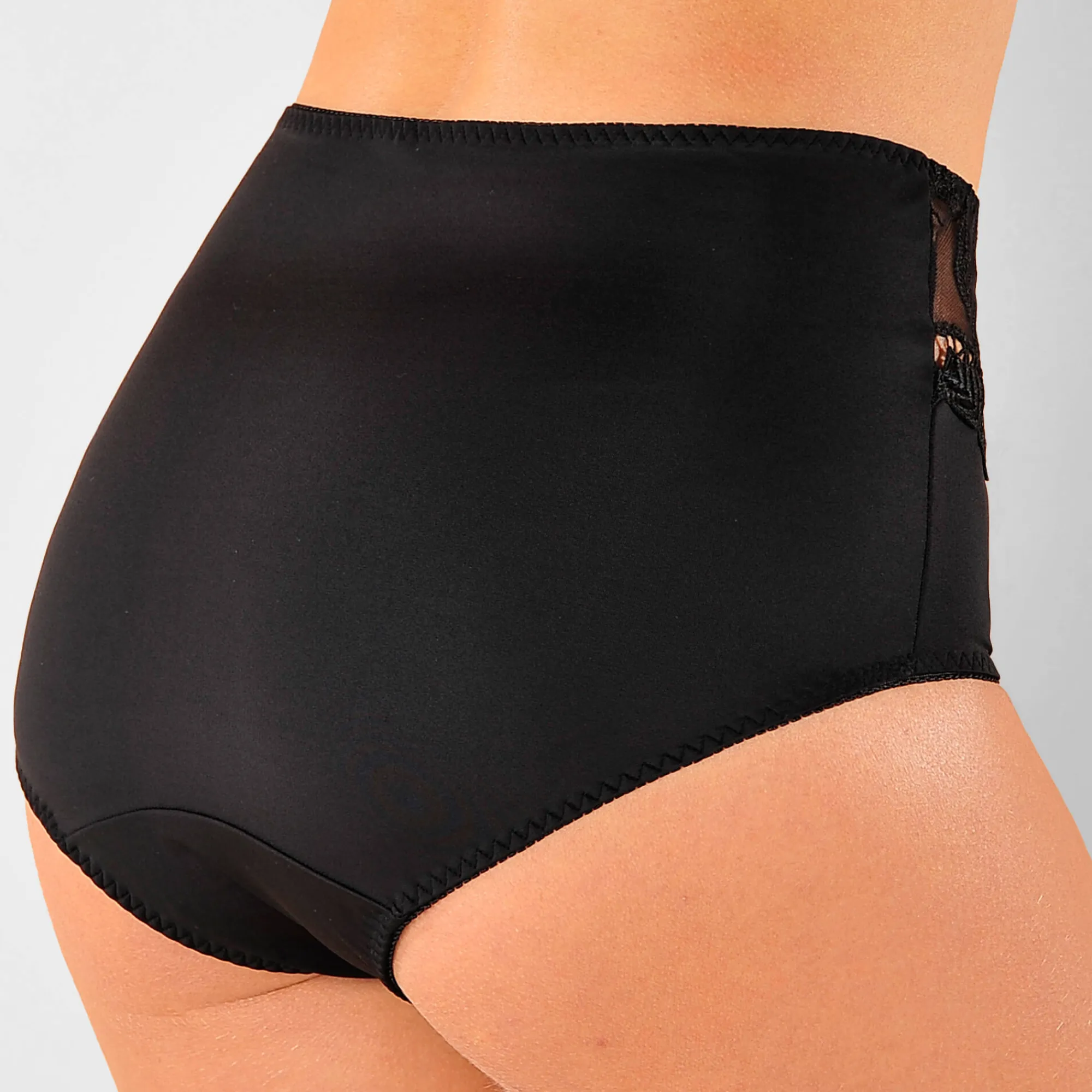 Slip En Shorty<Confidence Lingerie Step-in broekje in microvezel en guipure Rima - set van 2 zwart