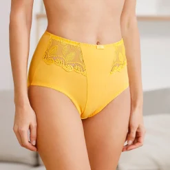 Slip En Shorty<Confidence Lingerie Step-in broekje in microvezel en guipure Rima - set van 2 geel