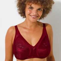Beha<Blancheporte Steungevende beha in geborduurd tricot - zonder beugels bordeaux