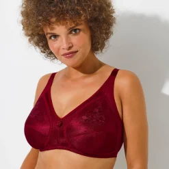 Beha<Blancheporte Steungevende beha in geborduurd tricot - zonder beugels bordeaux