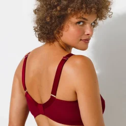 Beha<Blancheporte Steungevende beha in geborduurd tricot - zonder beugels bordeaux