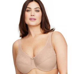 Beha<Glamorise Steungevende beha in kant "Wonderwire" - met beugels huidkleur