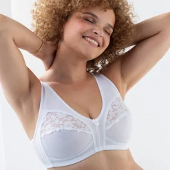 Beha<Blancheporte Steungevende beha in kant en tricot - zonder beugels wit