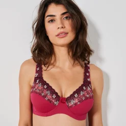Feestelijke Lingerie|Beha<Confidence Lingerie Steungevende beha in microvezel Caminata - met beugels kersenrood