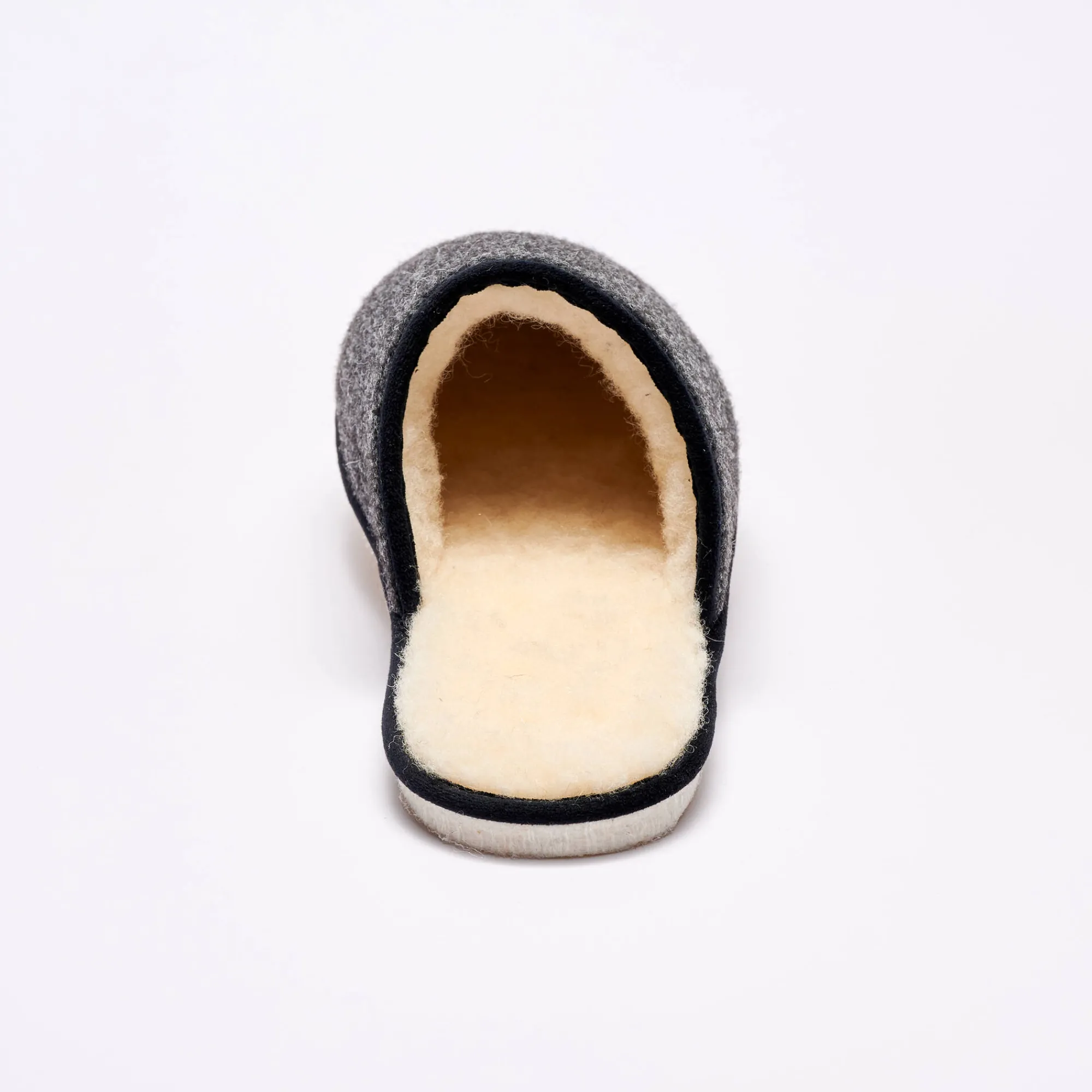 Schoenen|Schoenen Heren<Blancheporte Stille, effen muiltjes met wolvoering antraciet