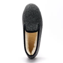 Schoenen|Schoenen Heren<Blancheporte Stille, effen pantoffels met wolvoering antraciet