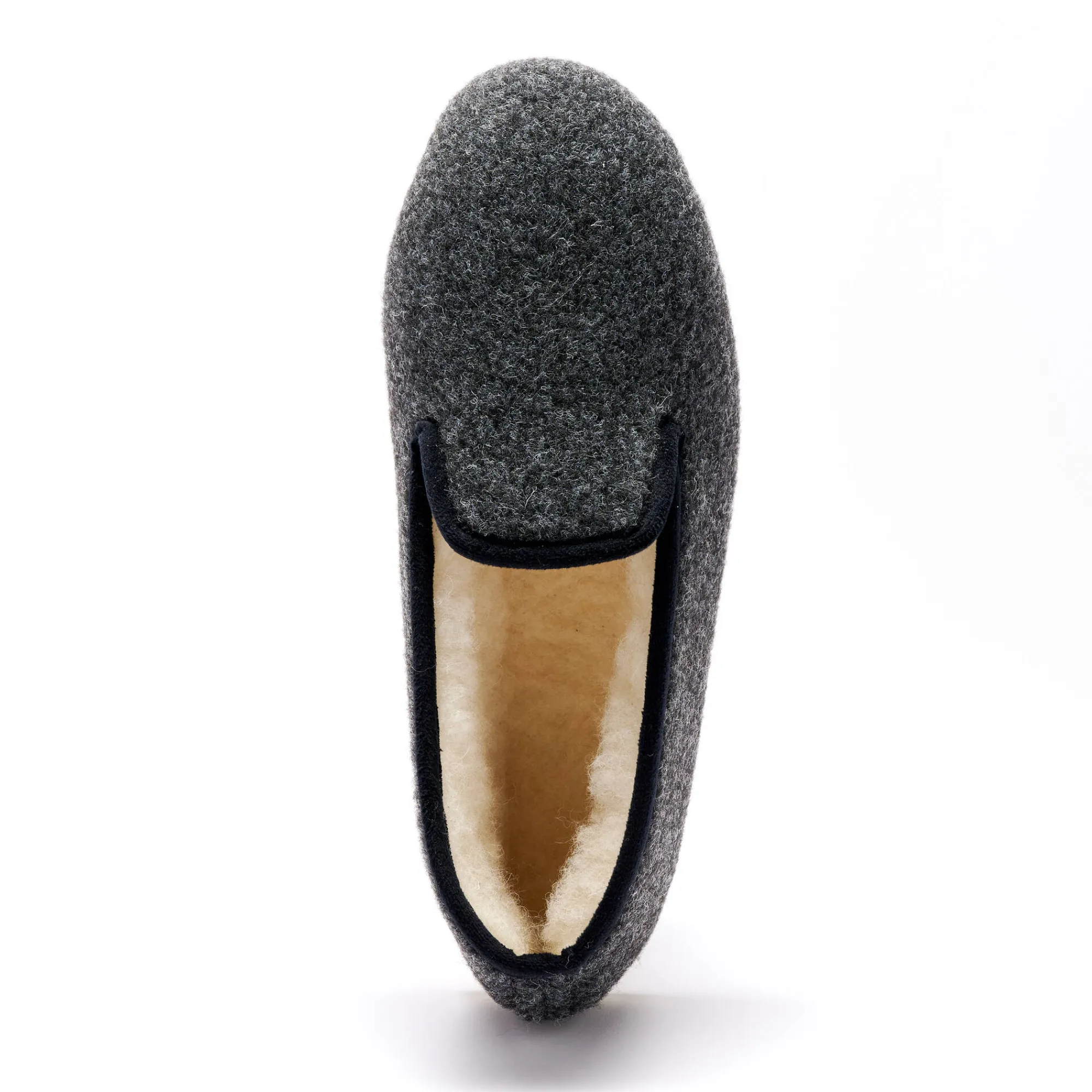 Schoenen|Schoenen Heren<Blancheporte Stille, effen pantoffels met wolvoering antraciet