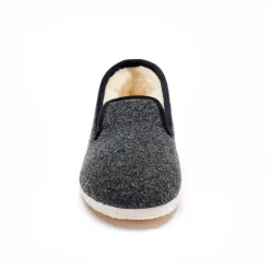 Schoenen|Schoenen Heren<Blancheporte Stille, effen pantoffels met wolvoering antraciet