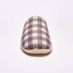 Schoenen|Schoenen Heren<Blancheporte Stille, geruite muiltjes met wolvoering taupe
