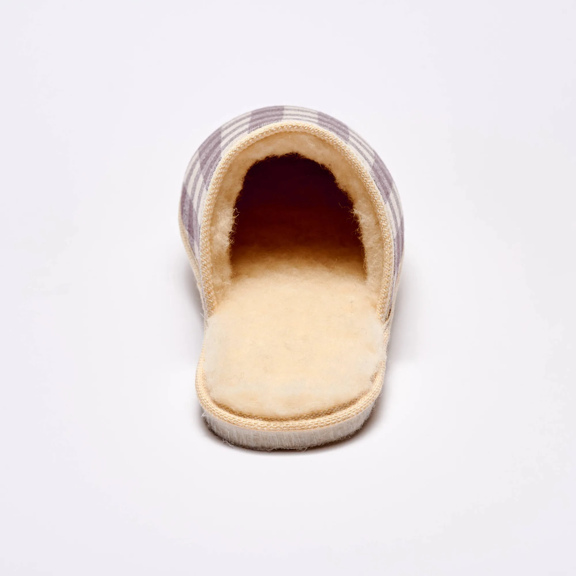 Schoenen|Schoenen Heren<Blancheporte Stille, geruite muiltjes met wolvoering taupe